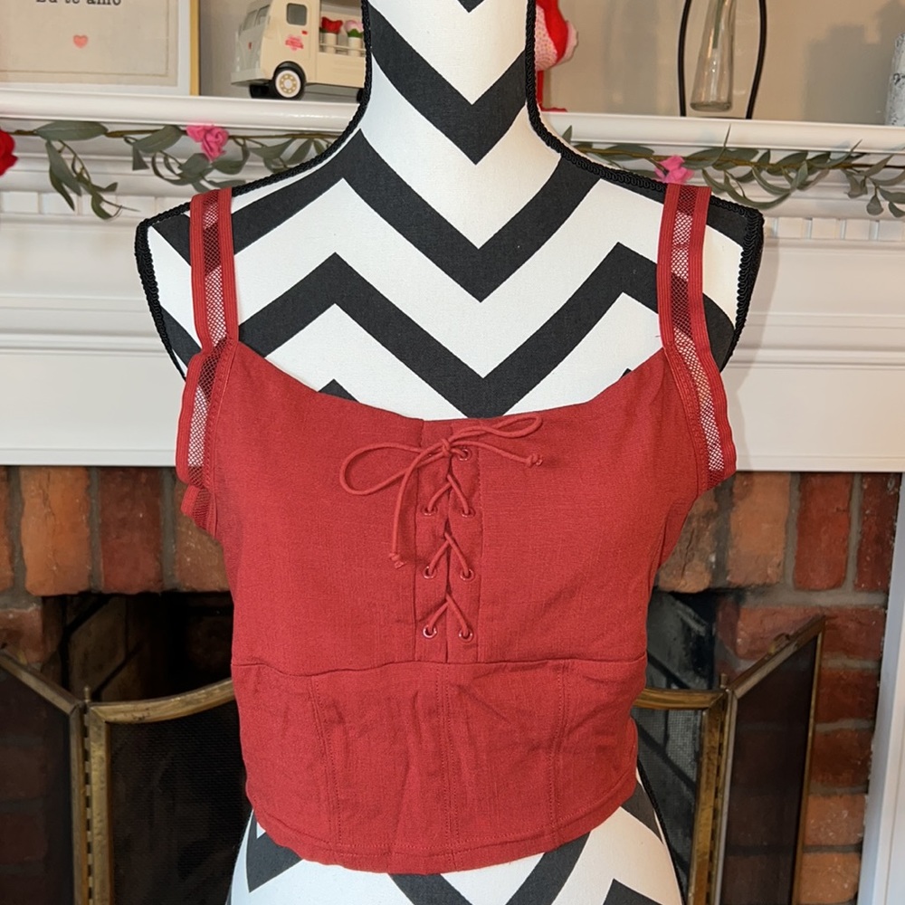 Free People She’s Fancy Brami Bralette Tank Redstone XL
